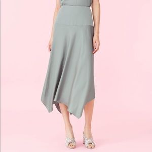 BNWT Rebecca Taylor Satin Asymmetrical Midi Skirt. Sz 16